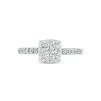 Lab Created 1 Carat Lab-Grown Diamond Elegant Engagement Ring 10K White Gold