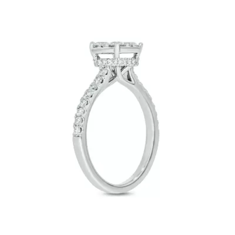 Lab Created 1 Carat Lab-Grown Diamond Elegant Engagement Ring 10K White Gold