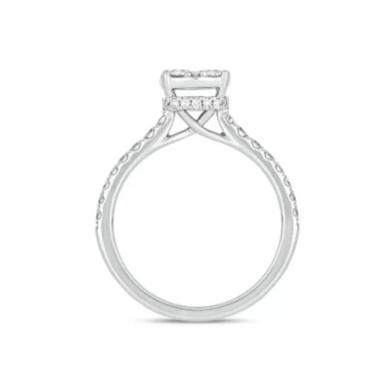 Lab Created 1 Carat Lab-Grown Diamond Elegant Engagement Ring 10K White Gold