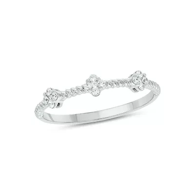 Lab Created 1/10 Carat Lab-Grown Diamond Dazzling Anniversary Ring Sterling Silver