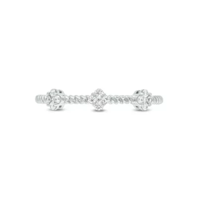 Lab Created 1/10 Carat Lab-Grown Diamond Dazzling Anniversary Ring Sterling Silver