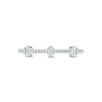 Lab Created 1/10 Carat Lab-Grown Diamond Dazzling Anniversary Ring Sterling Silver