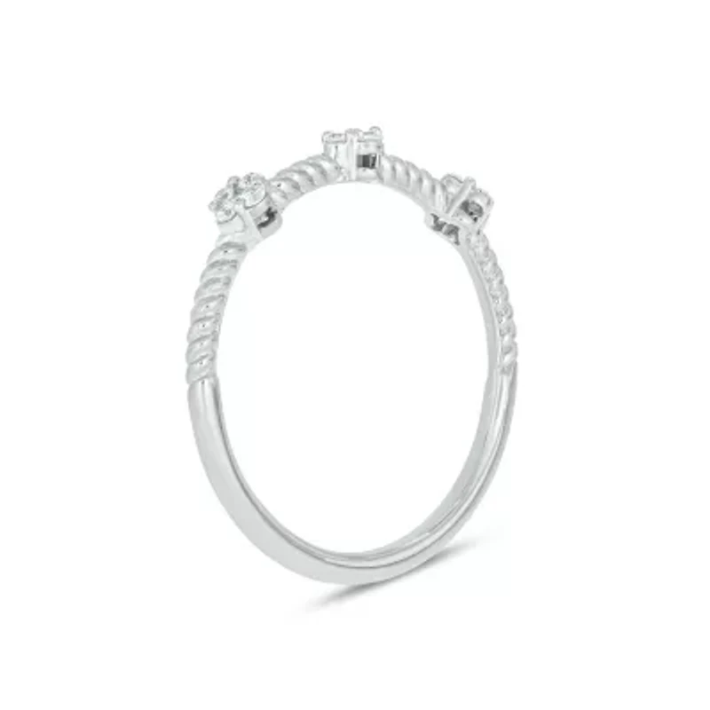 Lab Created 1/10 Carat Lab-Grown Diamond Dazzling Anniversary Ring Sterling Silver