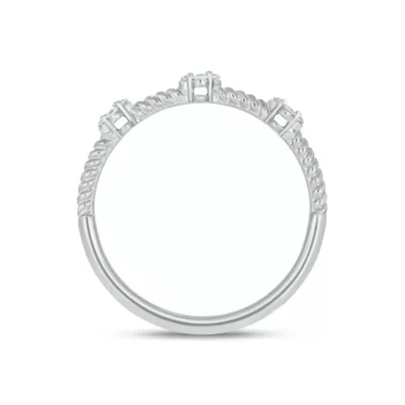 Lab Created 1/10 Carat Lab-Grown Diamond Dazzling Anniversary Ring Sterling Silver