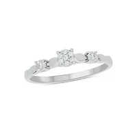 Lab Created Diamond Accent Lab-Grown Elegant Promise Ring Sterling Silver