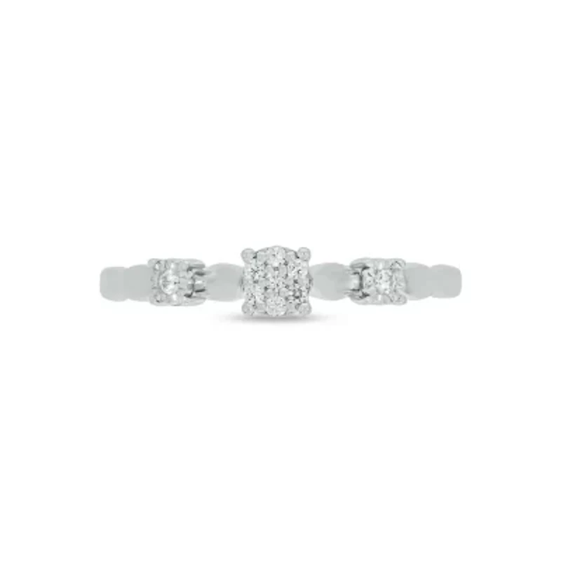 Lab Created Diamond Accent Lab-Grown Elegant Promise Ring Sterling Silver
