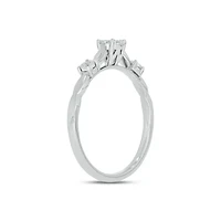 Lab Created Diamond Accent Lab-Grown Elegant Promise Ring Sterling Silver