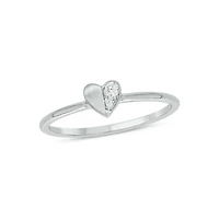 Lab Created Diamond Accent Lab-Grown Open Heart Fashion Ring Sterling Silver