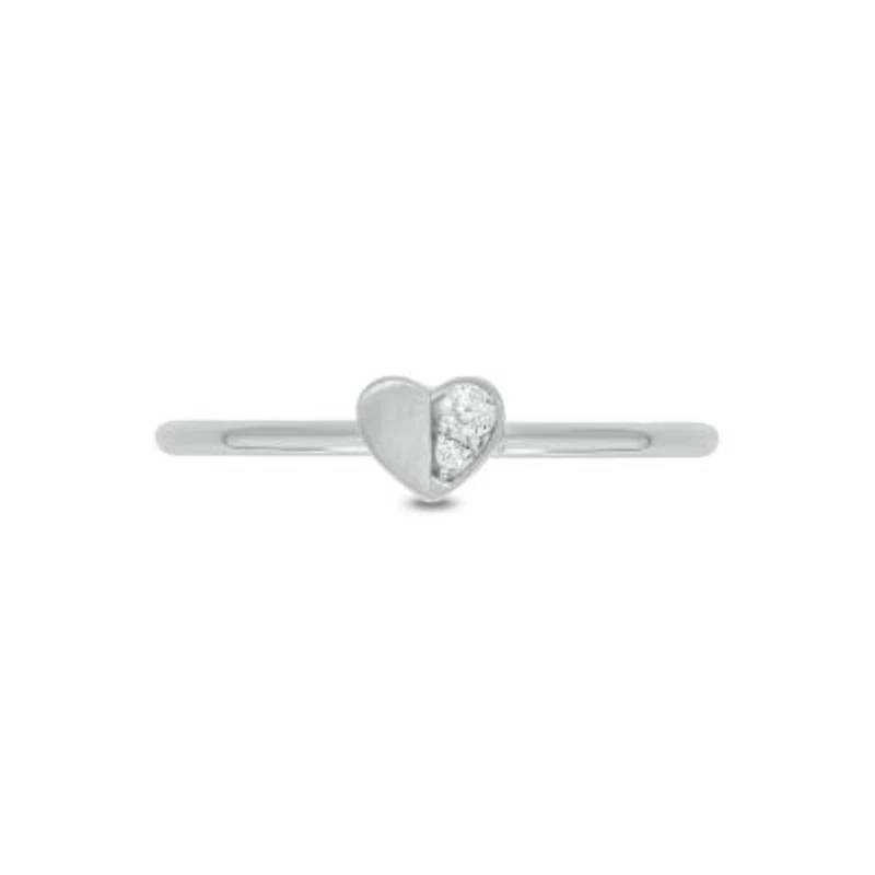 Lab Created Diamond Accent Lab-Grown Open Heart Fashion Ring Sterling Silver