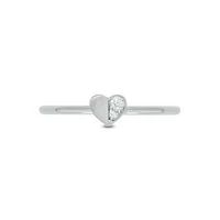 Lab Created Diamond Accent Lab-Grown Open Heart Fashion Ring Sterling Silver