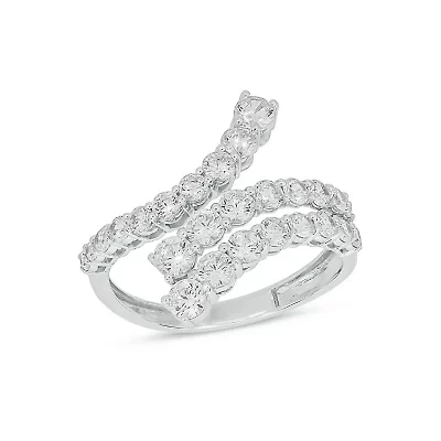 Lab Created 1 1/2 Carat Lab-Grown Diamond Crossover Fashion Ring 10K White Gold