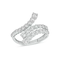 Lab Created 1 1/2 Carat Lab-Grown Diamond Crossover Fashion Ring 10K White Gold