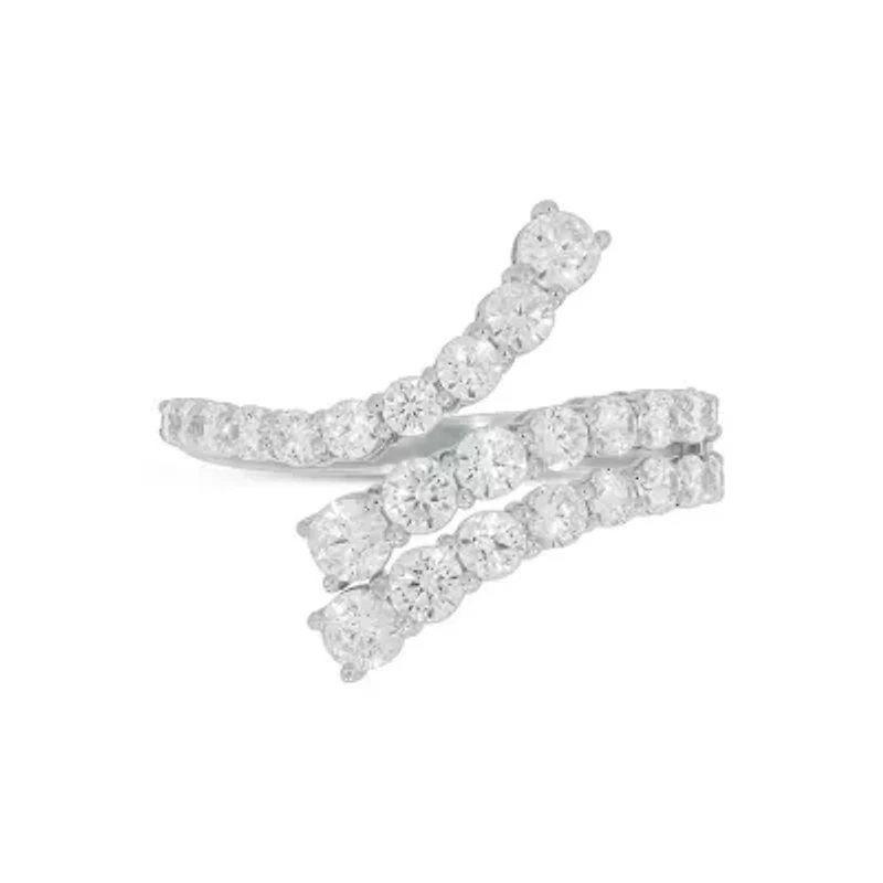 Lab Created 1 1/2 Carat Lab-Grown Diamond Crossover Fashion Ring 10K White Gold
