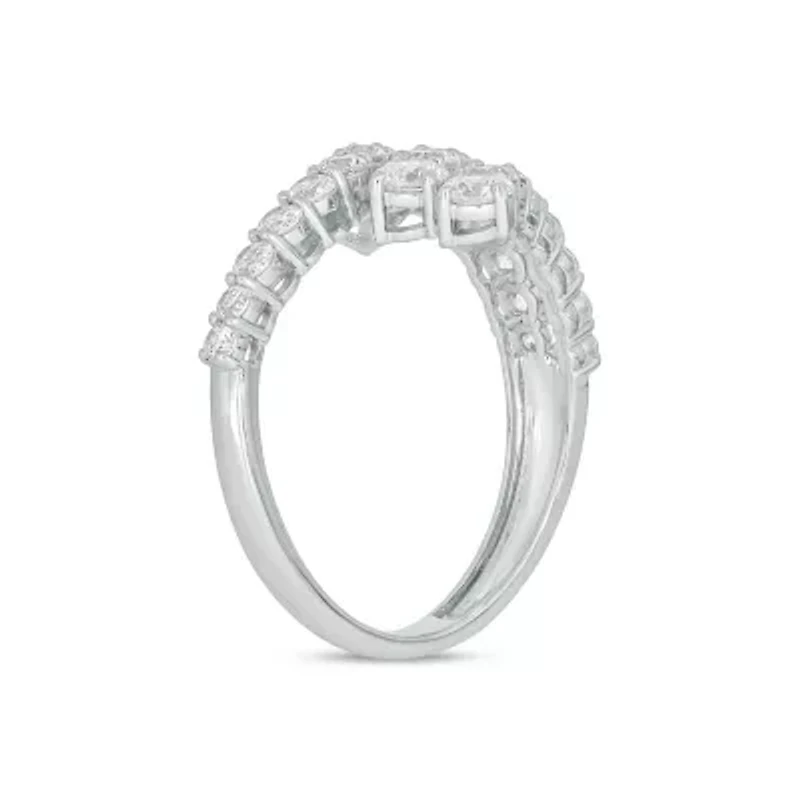 Lab Created 1 1/2 Carat Lab-Grown Diamond Crossover Fashion Ring 10K White Gold