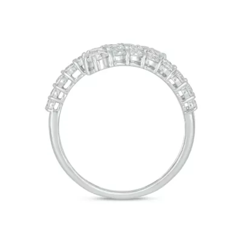 Lab Created 1 1/2 Carat Lab-Grown Diamond Crossover Fashion Ring 10K White Gold