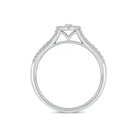 Lab Created 1/5 Carat Lab-Grown Diamond Sparkling Round Halo Promise Ring Sterling Silver