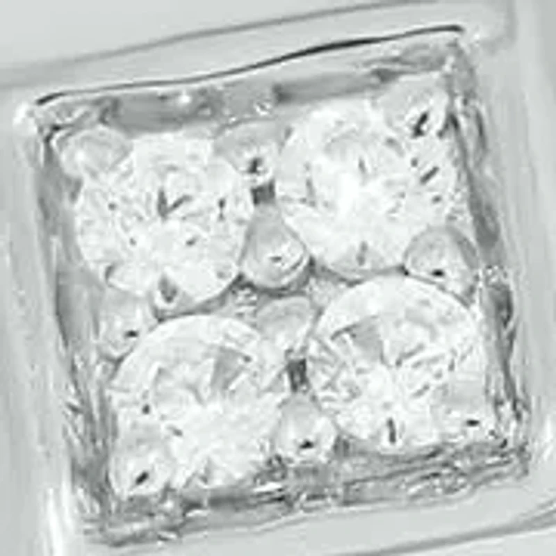 Lab Created 1/6 Carat Lab-Grown Diamond three square-cut diamonds Gents Ring Sterling Silver