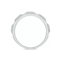Lab Created 1/6 Carat Lab-Grown Diamond three square-cut diamonds Gents Ring Sterling Silver