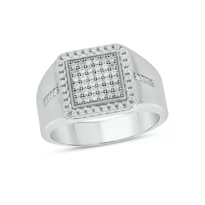 Lab Created 1/4 Carat Lab-Grown Diamond Standout Gents Ring Sterling Silver