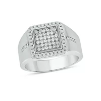 Lab Created 1/4 Carat Lab-Grown Diamond Standout Gents Ring Sterling Silver