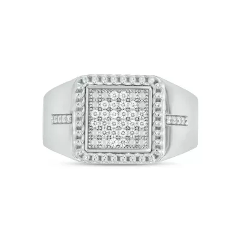 Lab Created 1/4 Carat Lab-Grown Diamond Standout Gents Ring Sterling Silver