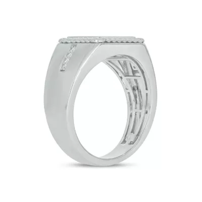 Lab Created 1/4 Carat Lab-Grown Diamond Standout Gents Ring Sterling Silver