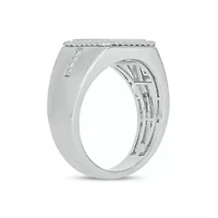 Lab Created 1/4 Carat Lab-Grown Diamond Standout Gents Ring Sterling Silver