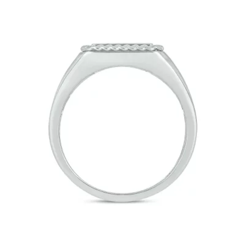 Lab Created 1/4 Carat Lab-Grown Diamond Standout Gents Ring Sterling Silver