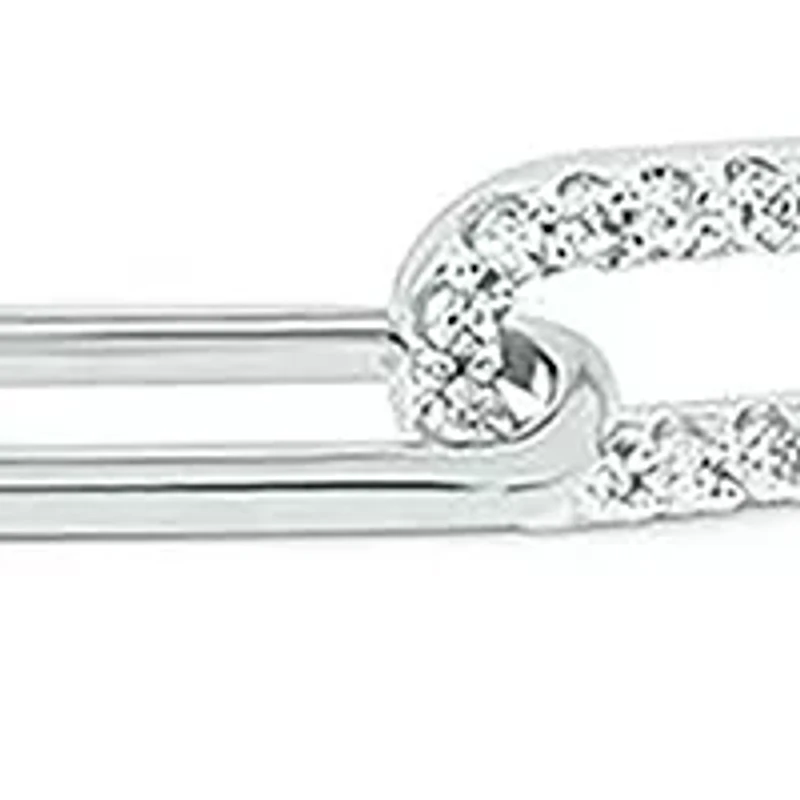 1/6 ct. t.w. Diamond Paperclip Bar Bracelet in Sterling Silver