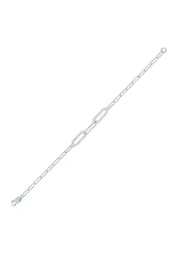 1/6 ct. t.w. Diamond Paperclip Bar Bracelet in Sterling Silver
