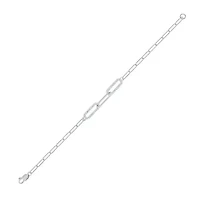 1/6 ct. t.w. Diamond Paperclip Bar Bracelet in Sterling Silver