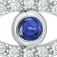 1/6 ct. t.w. Diamond and 1/8 ct. t.w. Created Black Sapphire Evil Eye Paperclip Bracelet in Sterling Silver