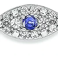 1/5 ct. t.w. Diamond and 1/8 ct. t.w. Created Blue Sapphire Evil Eye Bracelet in Sterling Silver