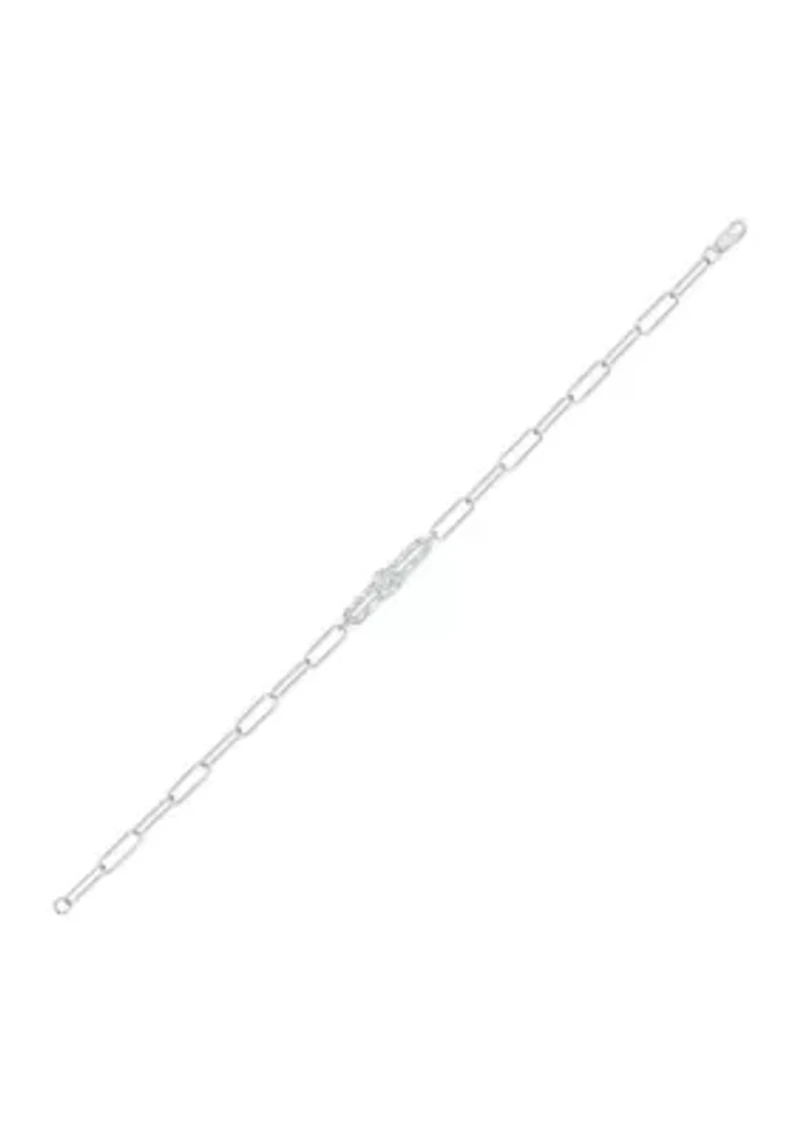 1/4 ct. t.w. Diamond Paperclip Bar Bracelet in Sterling Silver