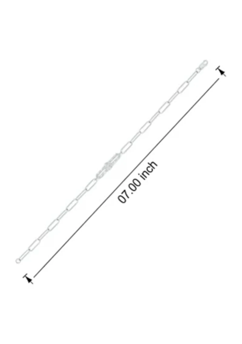 1/4 ct. t.w. Diamond Paperclip Bar Bracelet in Sterling Silver