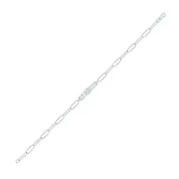 1/4 ct. t.w. Diamond Paperclip Bar Bracelet in Sterling Silver