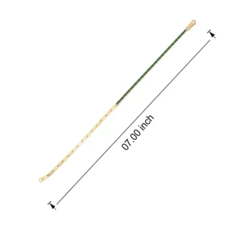 Lab Created 1.50 ct. t.w. Created Emerald Paperclip Tenis Bracelet in Sterling Silver