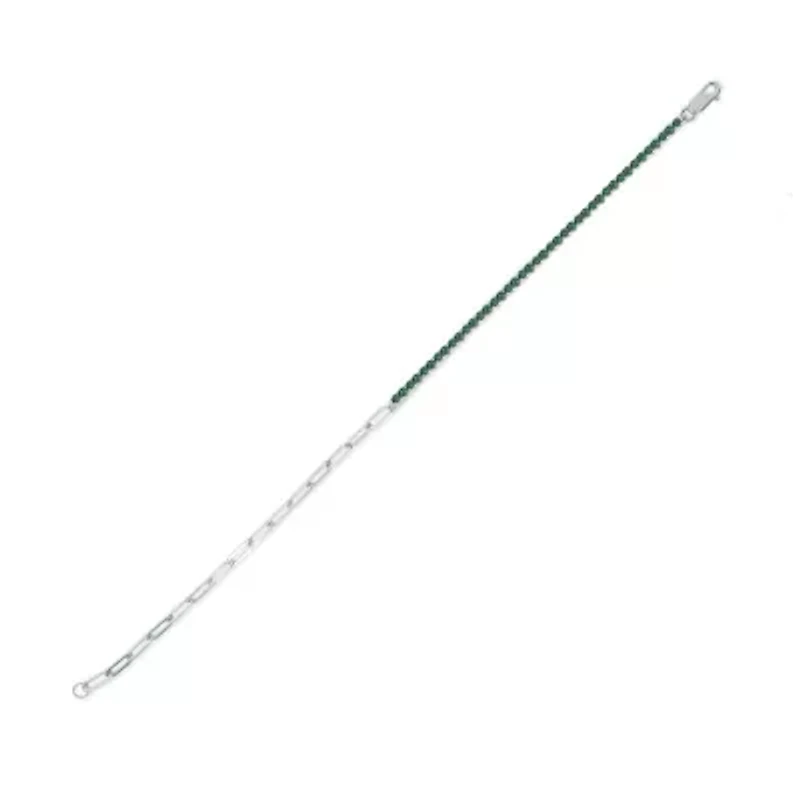 Lab Created 1.50 ct. t.w. Created Emerald Paperclip Tenis Bracelet in Sterling Silver