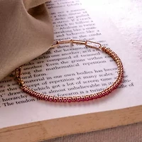 Lab Created 1.50 ct. t.w. Created Ruby Paperclip Tenis Bracelet in Sterling Silver