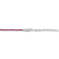 Lab Created 1.50 ct. t.w. Created Ruby Paperclip Tenis Bracelet in Sterling Silver