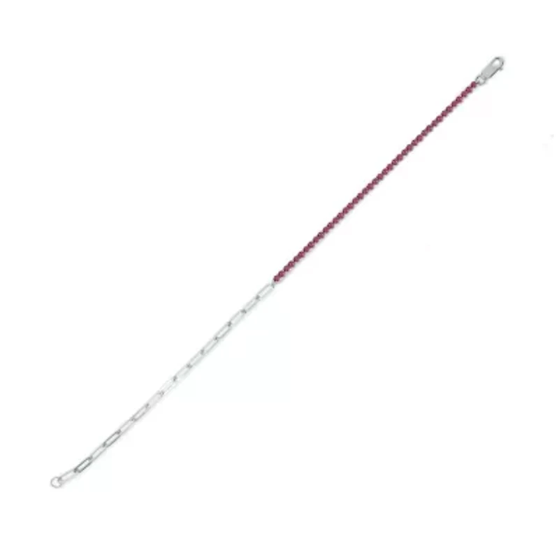 Lab Created 1.50 ct. t.w. Created Ruby Paperclip Tenis Bracelet in Sterling Silver