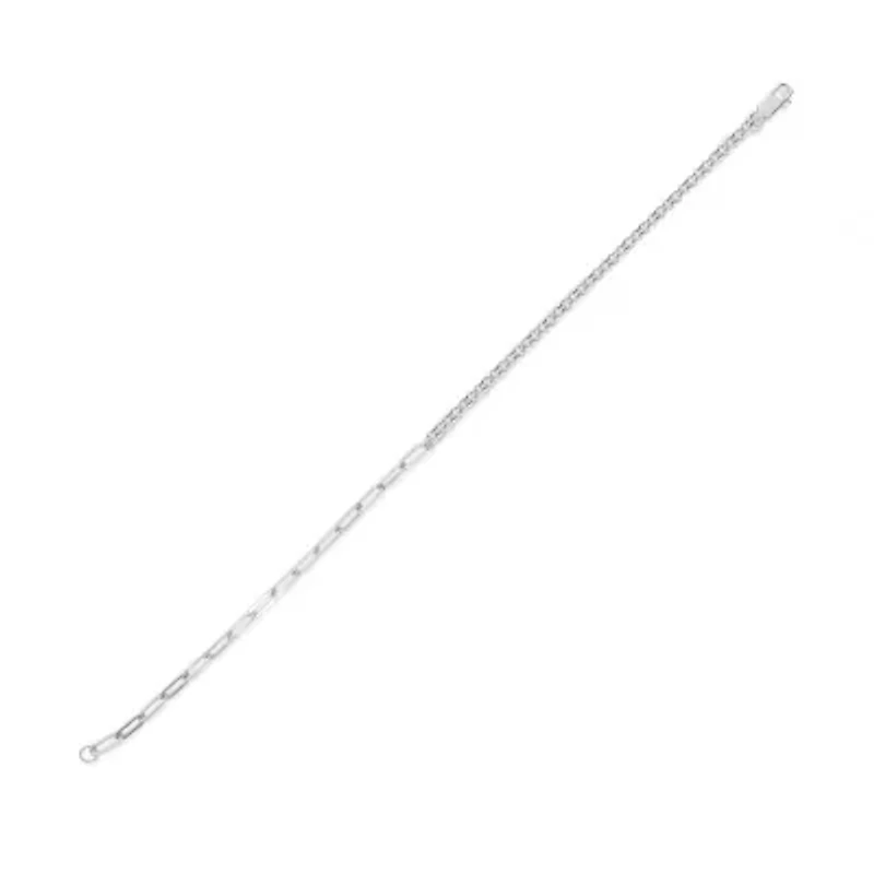 Lab Created 1.50 ct. t.w. Created Sapphire Paperclip Tenis Bracelet in Sterling Silver