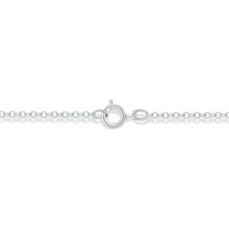 1/6 ct. t.w. Diamond and 5/8 ct. t.w. Created Blue Sapphire Evil Eye Pendant in Sterling Silver