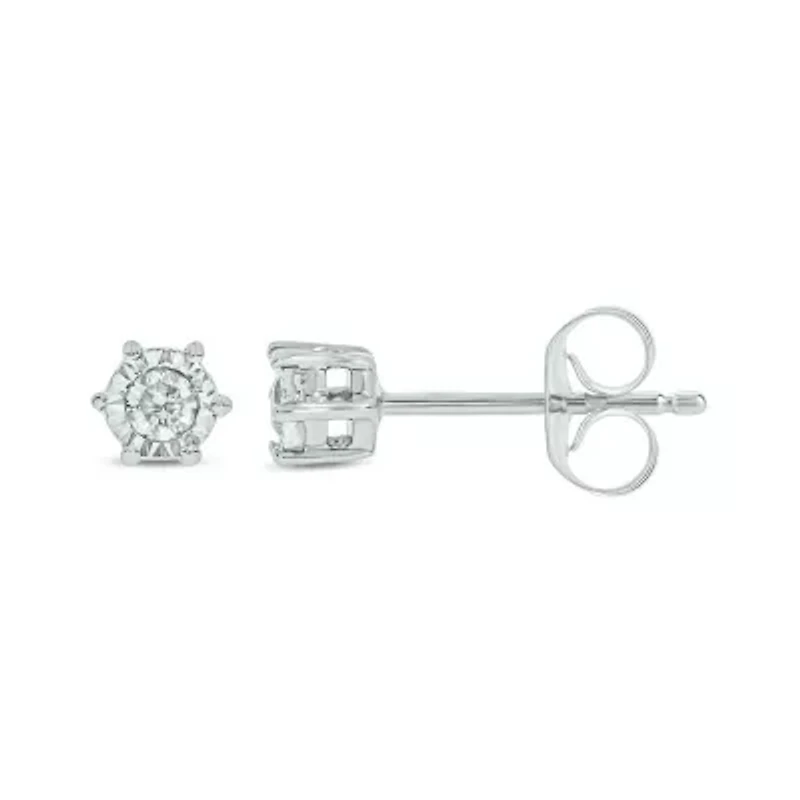 Diamond Accent White Diamond Miracle Plate Stud Earring in Sterling Silver