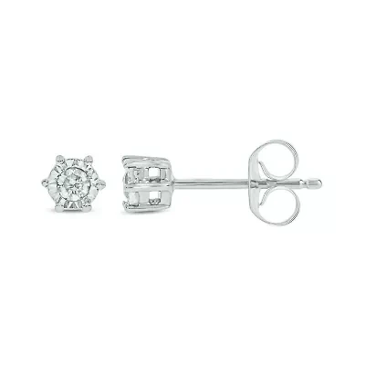Diamond Accent White Diamond Miracle Plate Stud Earring in Sterling Silver