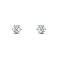 Diamond Accent White Diamond Miracle Plate Stud Earring in Sterling Silver