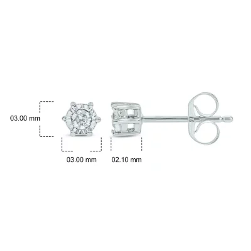 Diamond Accent White Diamond Miracle Plate Stud Earring in Sterling Silver