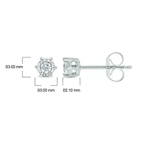 Diamond Accent White Diamond Miracle Plate Stud Earring in Sterling Silver