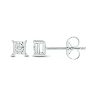 Diamond Accent White Diamond Miracle Plate Stud Earring in Sterling Silver