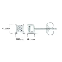 Diamond Accent White Diamond Miracle Plate Stud Earring in Sterling Silver